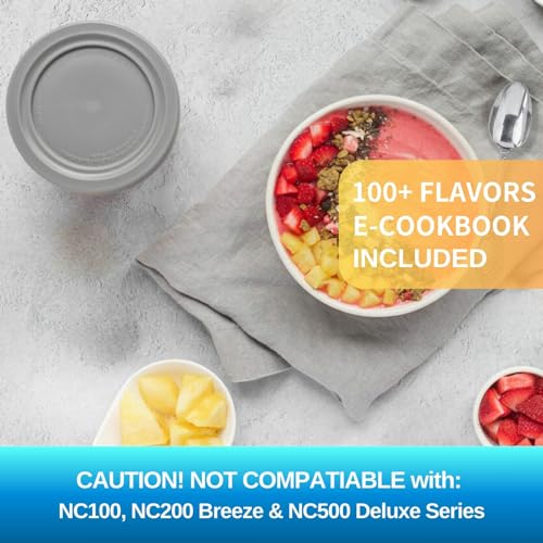 Ninja Creami Deluxe Pints and Lids - 4 Pack, Extra Delux Pint Containers Compatible with Ninja Creamy NC500, NC501, CN501CO Series Ice Cream Machines, 24 OZ Creami Deluxe 11-in-1 XL Cups