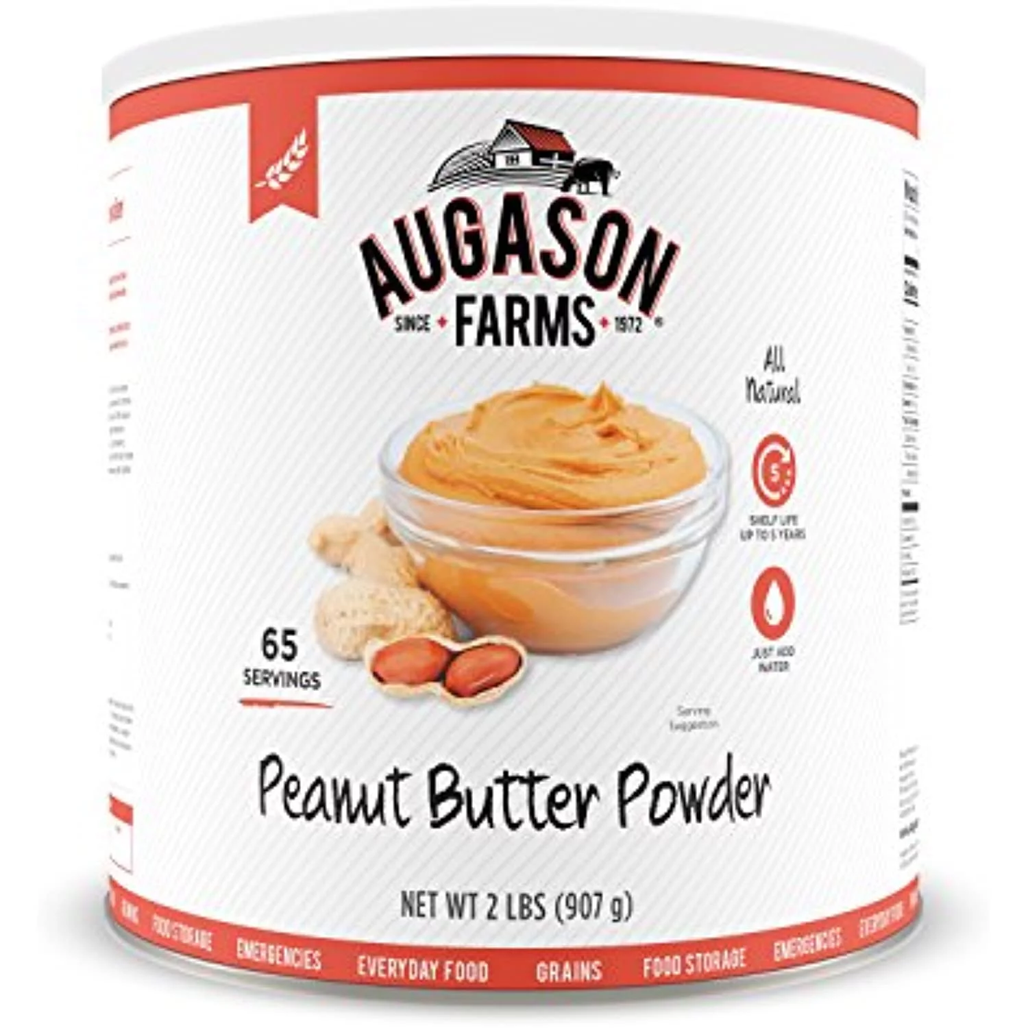 Augason Farms Peanut Butter Powder 2 Lbs No. 10 Can