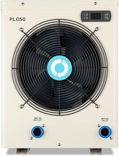 Above Ground Pool Heater, Max 15826BTU Electric Swimming Pool Heat Pumps for Pools up to 4000 gallons, Fits 9/11/15 Foot Pool and Spas, 120V/60Hz, PLC50