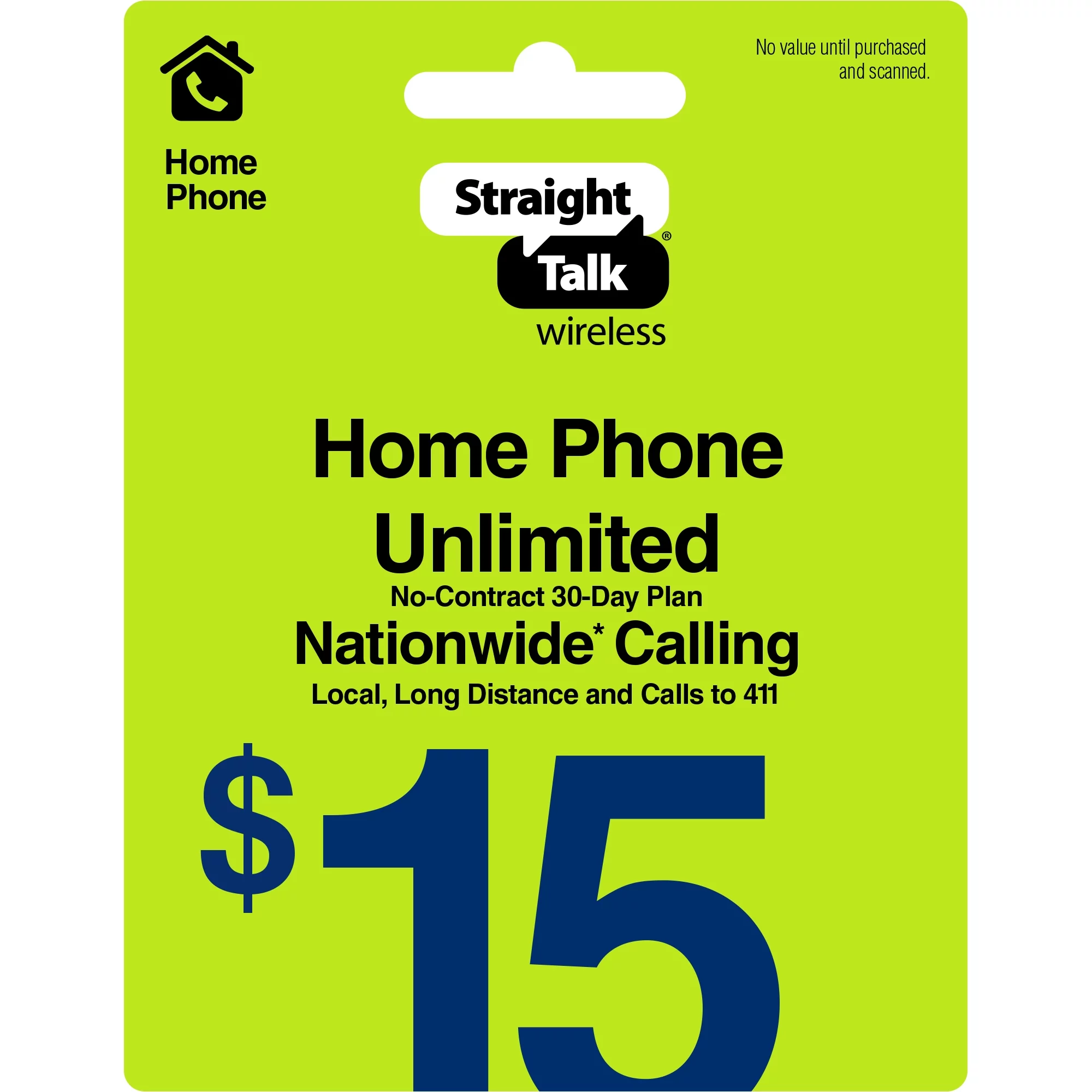 Straight Talk $15 Home Phone Unlimited 30-Day Plan Direct Top Up - Curated Treasures Market