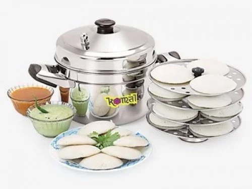 Tabakh HIC-204 4-Rack Stainless Steel Idli Cooker w/Hawkins Type Stand, Makes 12 Idlis