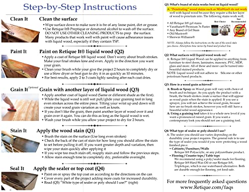 Retique It Gel Stain Liquid Wood Kits Real Paintable Wood. Great Companion to Chalk Finish Paint, Milk Paint, Furniture Paint. (1x Reg (50 sq ft), Rustic Finish)