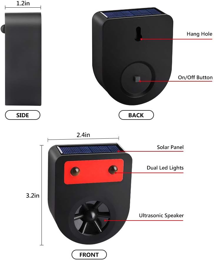 LOMEREY Pack of 8 Solar Powered Deer Chaser Light Predator Eye Nocturnal Animal Deterrent Scares Coyote Fox Racoon Skunk Nighttime Animal from Garden, Yard, Chicken Coop Pack of 2