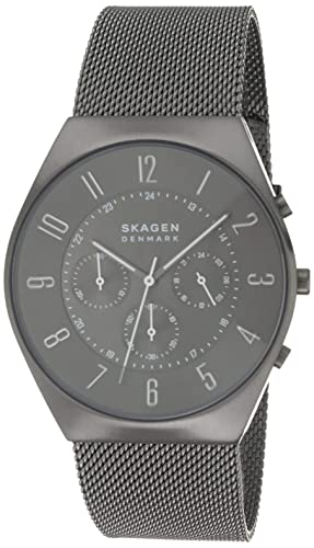 Skagen Men's Grenen Three-Hand Date Watch With Steel Mesh or Leather Band