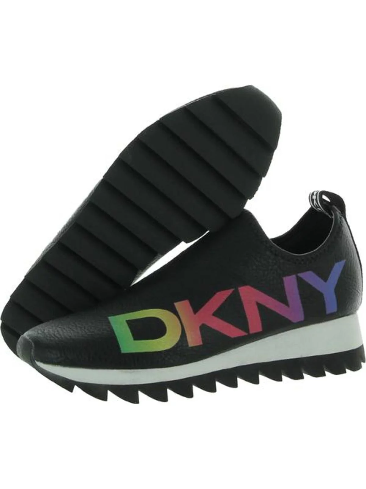DKNY Womens Azer Faux Leather Pebbled Casual and Fashion Sneakers