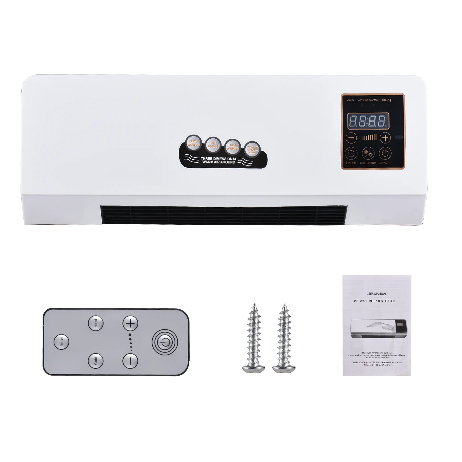 Pinnaco 1800W Heater and Air Conditioner Combo, 2-in-1 Electric Cooling and Heating Fan with Remote Control for Dormitory Home