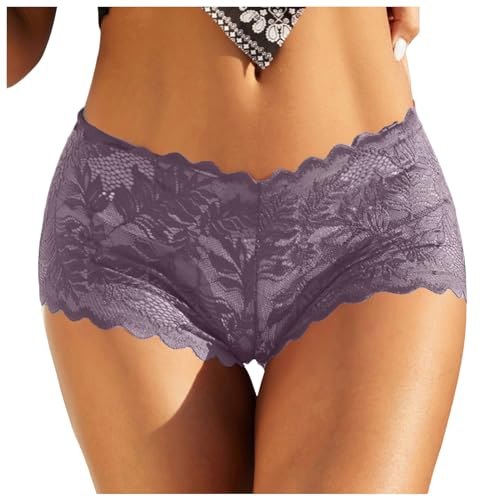 Women's High Rise Floral Lace Underwear Lightweight Breathable Stretch Tanga Panties Bikini Brief Underwears
