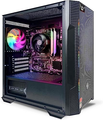 NSXGAMING Nova Desktop Gaming Computer (AMD Ryzen 5 5600G, 16GB 2 * 8 GB DDR4 3600, 512Gb M2 NVME SSD, RGB Fans, W11 64-bit Ready, Wify Ready, Mouse and Keyboard)