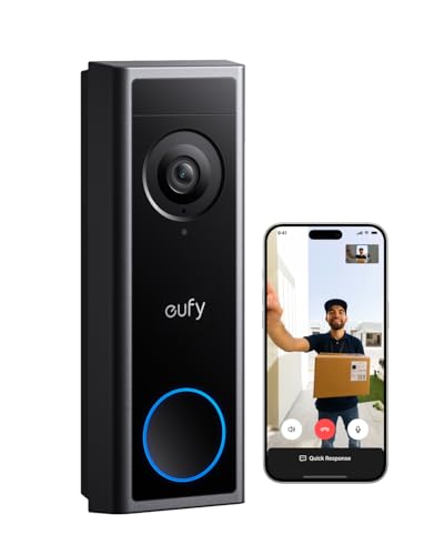 eufy Video Doorbell C31, 2K FHD, Dual Power Options, Live Video Call, Easy Installation, Quick-Release Battery, 24/7 Recording, Human and Motion Detection, HomeBase S380 Compatible, No Monthly Fee