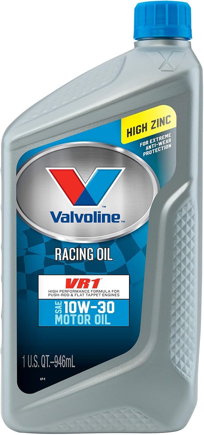 Valvoline VR1 Racing SAE 20W-50 High Performance High Zinc Motor Oil 1 QT, Case of 6 Pack of 2