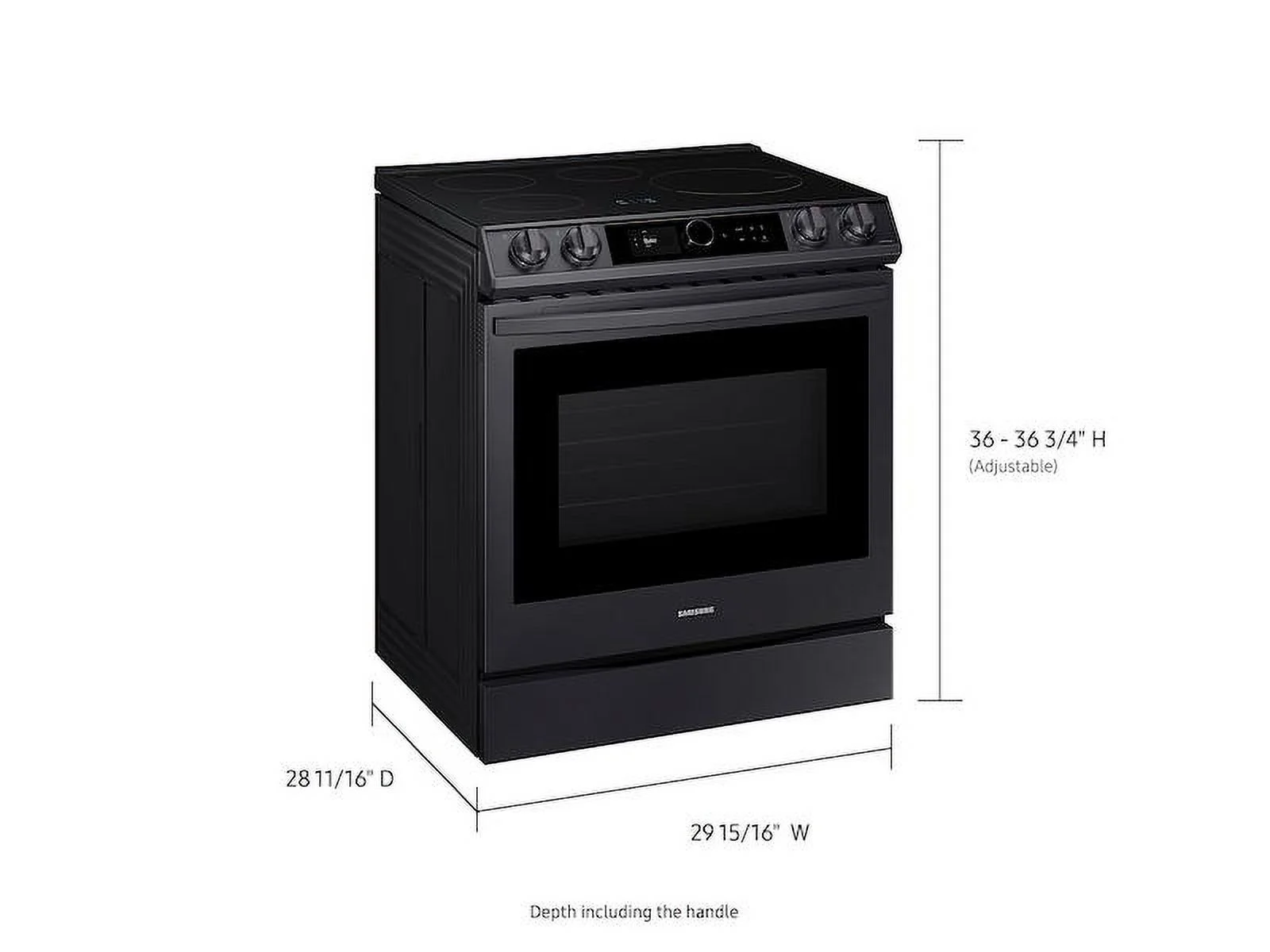 Samsung 6.3 cu. ft. Smart Slide-in Induction Range-Black Stainless NE63T8911SG