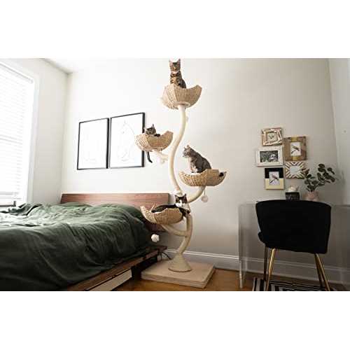 Mau Ivy Modern Cat Tree, White - Pet Supplies online store