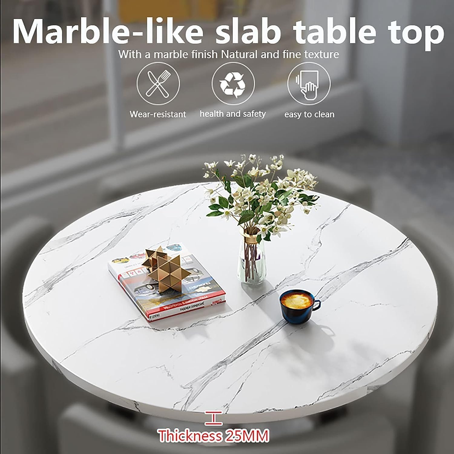 Office Reception Conference Round Dining Table Set Coffee Table And Chair Set,Kitchen Dining Table Set For 4,Small Conference Room Tables Simple Office Table Round Furniture Table And Chair Set Save S