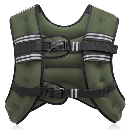 ZELUS Weighted Vest, 6lb/8lb/12lb/16lb/20lb/25lb/30lb Weight Vest with Reflective Stripe for Workout, Strength Training, Running, Fitness, Muscle Building, Weight Loss, Weightlifting