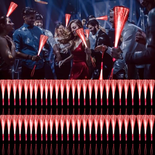 60 PCS White Fiber Optic Wands Glow Fiber Wands Bulk LED Light Up Wands with 3 Flashing Modes LED Flashing Sticks for Halloween Christmas Valentine's Day July 4th Wedding Bridal Shower Birthday