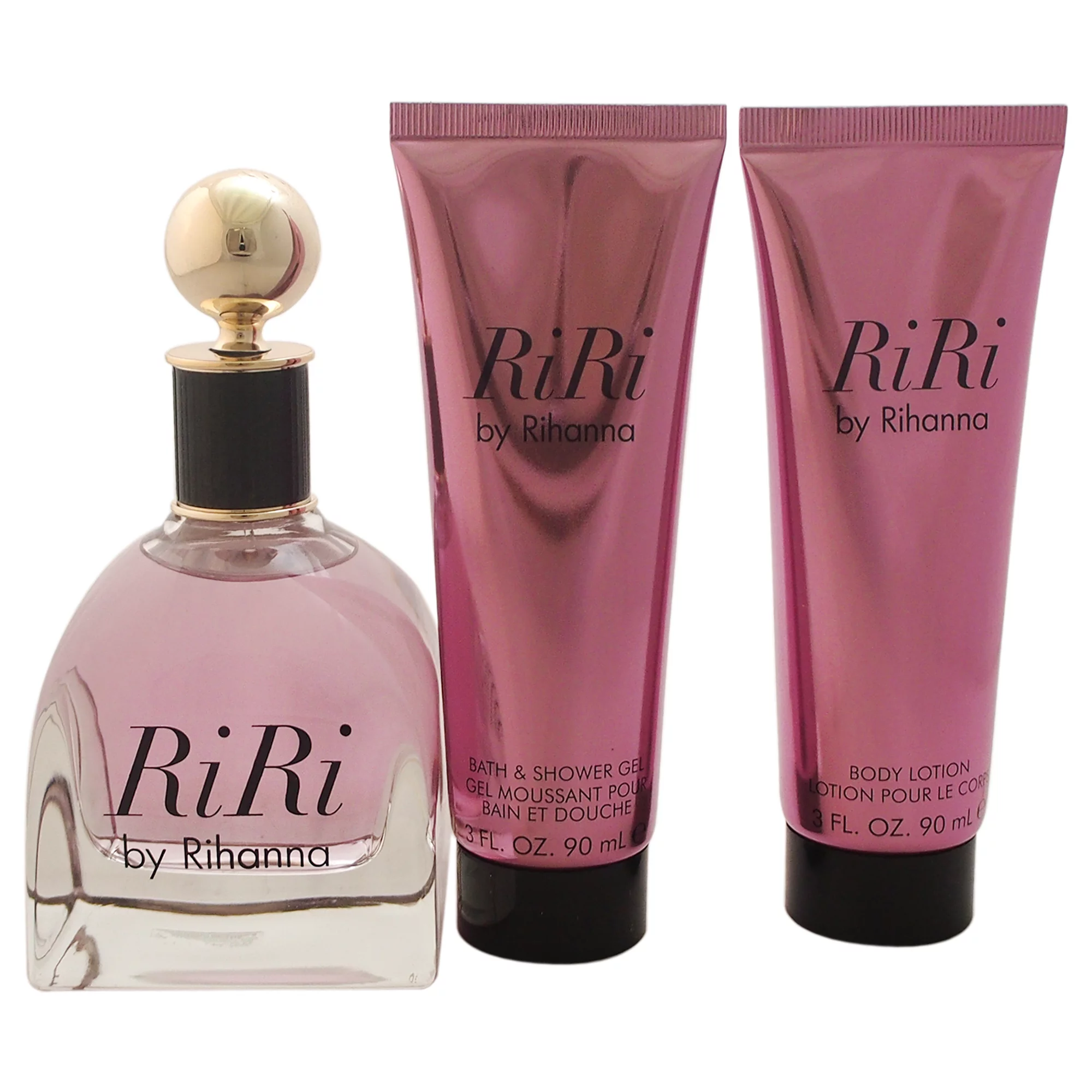 Riri By Rihanna Perfume Gift Set For Women, 3.4Oz Edp Spray, 3Oz Body Lotion, 3Oz Bath & Shower Gel, 4 Pieces