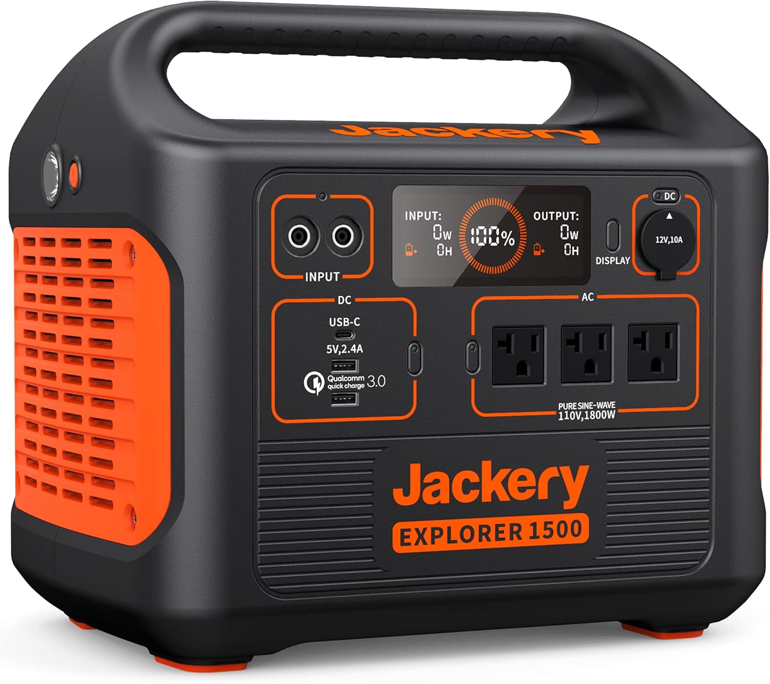 Jackery Portable Power Station Explorer 1500, 1534Wh Portable Generator with 3x110V/1800W AC Outlets, for Outdoor RV/Van Camping, Overlanding