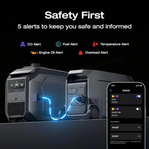 EF ECOFLOW 4000Wh Delta Pro 3 Solar Generator With 3200W Dual Fuel Generator GE305 (NOT CARB-approved), Portable Backup Generator for Whole Home Use, Emergency, RVs