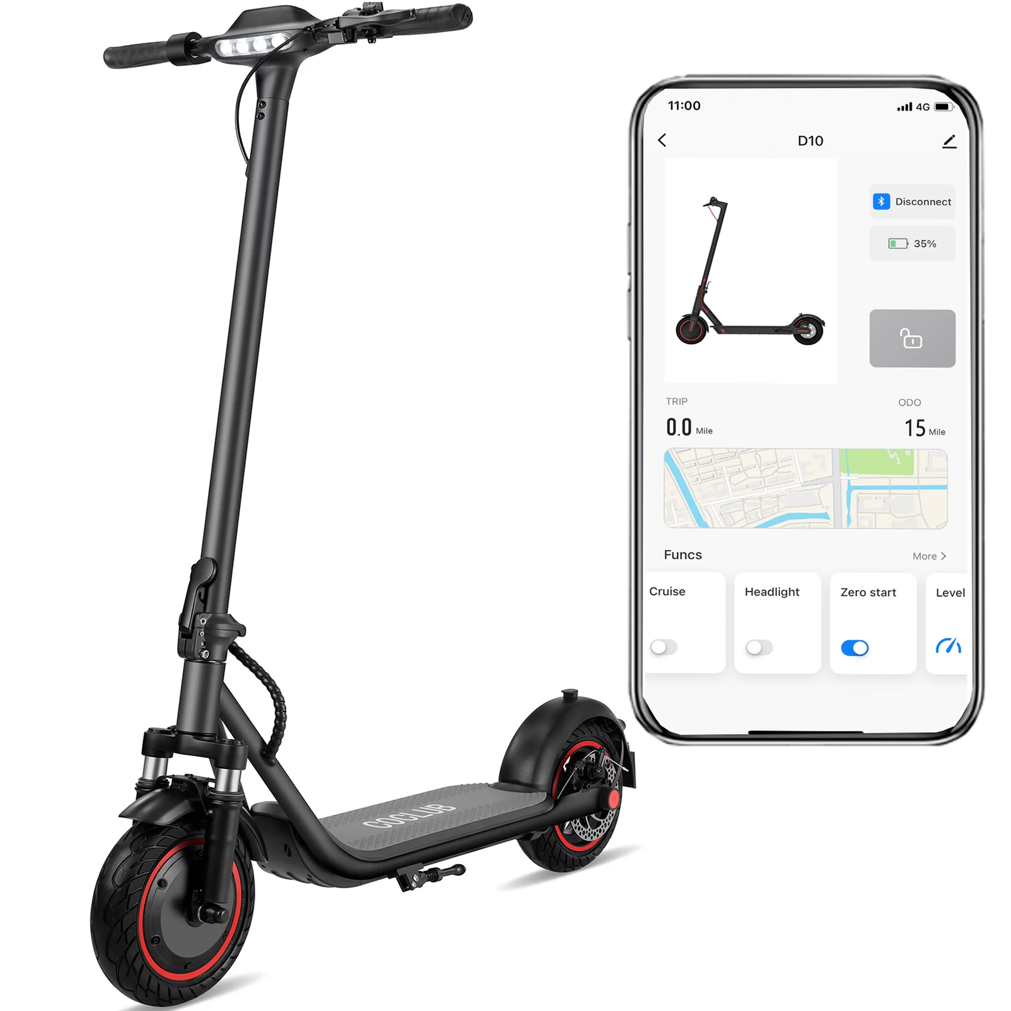 Adults Electric Scooter, 500W Motor up to 15 MPH,15 Miles Long-Range, 10