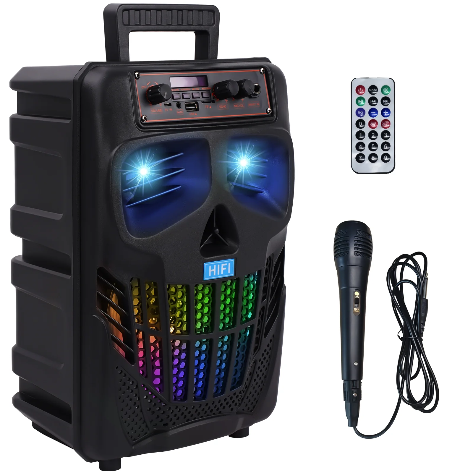TOPVISION Singing Karaoke Machine, Portable Bluetooth Speaker for Adult with Microphone, RGB Lights, TWS/REC Support, PA System for Party