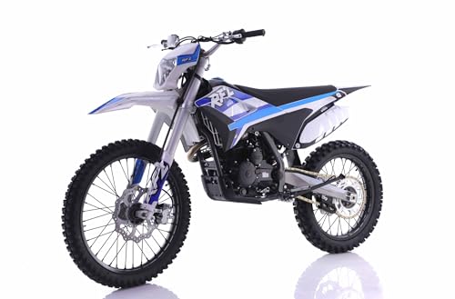 HHH Apollo Thunder 250cc RFN DLX with Headlight and 5 Speed Manual Clutch Thunder Proactive 250 Dirtbike 250cc Bike Racing Dirt Bike Deluxe (Blue)