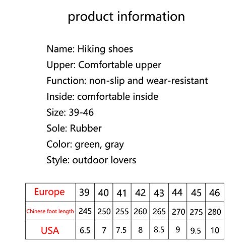 Waterproof High-top Men's Outdoor Hiking Shoes, Non-Slip Mountain Climbing Camping Boots, Wear-Resistant Hiking Shoes, Suitable for Outdoor Hiking (Grey 42)