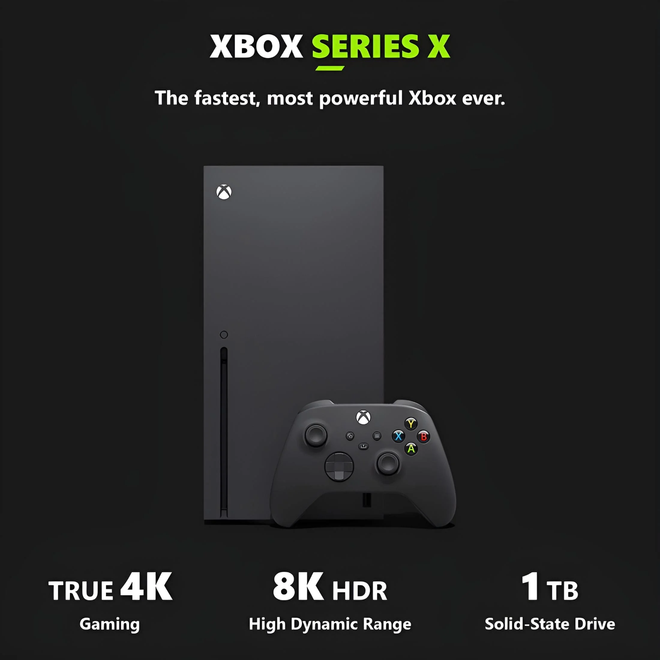 Microsoft Xbox Series X Console, 1TB SSD, Black - The Fastest and Most Powerful Xbox Ever