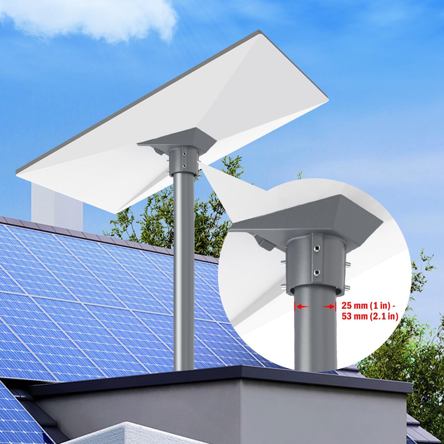 Starlink Gen 3 Mount,Compatible with Starlink Standard V3 for Starlink Gen 3 Standard Dish Antennas,Starlink Standard V3 Roof Mount Adapter for Pole Mounting,Aluminum Alloy(Gray)
