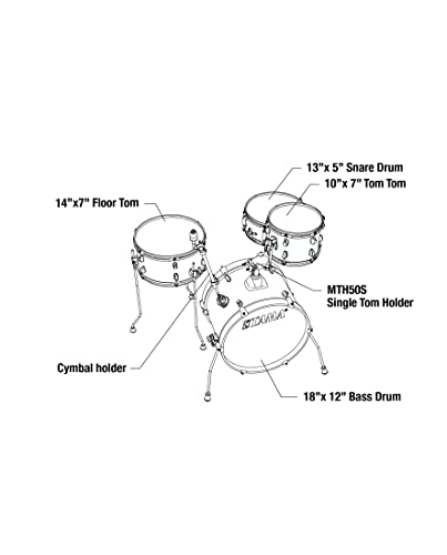 Tama Club-JAM LJK48S 4-piece Shell Pack with Snare Drum - Cream Marble Wrap