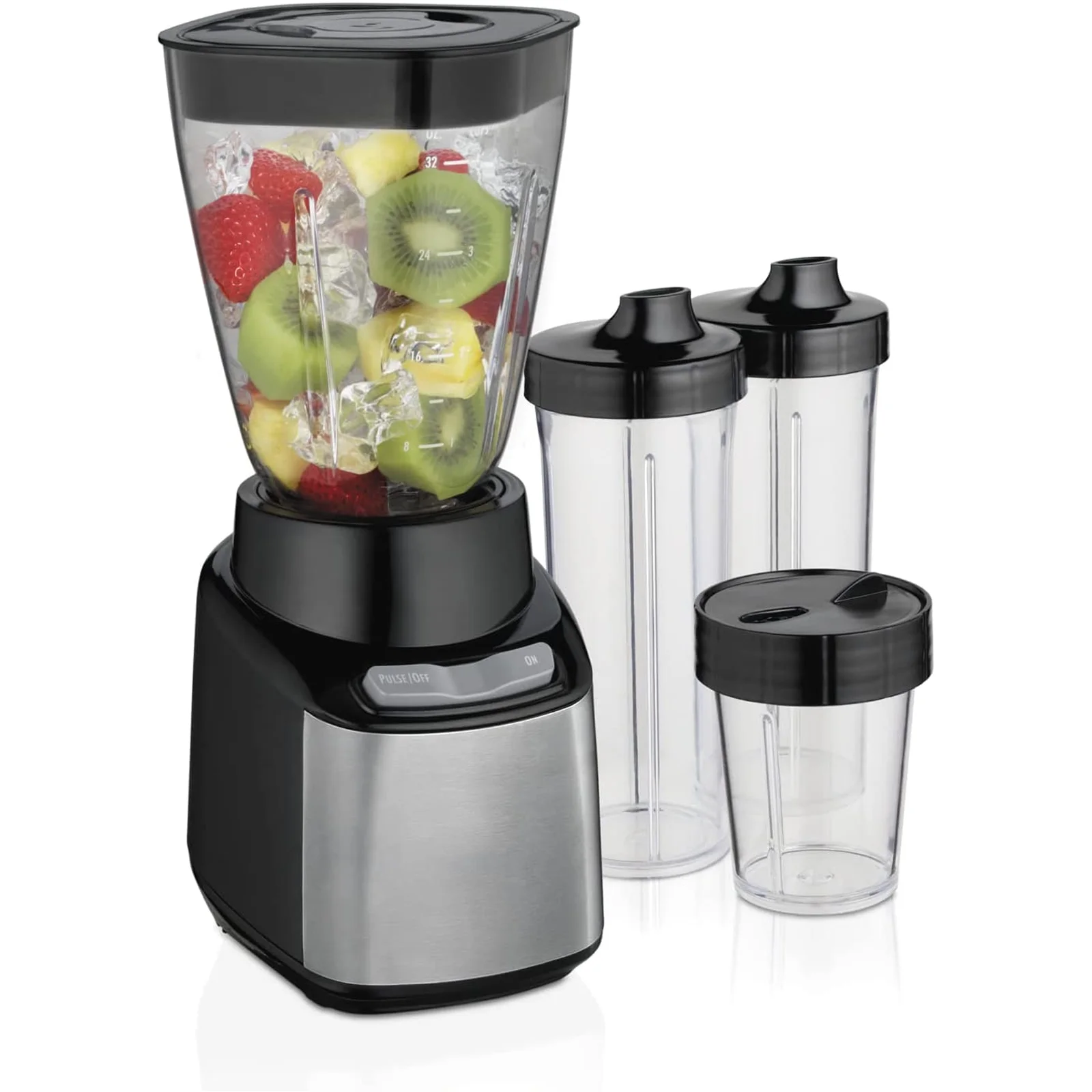 Kitchen Countertop Blender for Shakes Smoothies - with 32oz Jar (Black, Silver)
