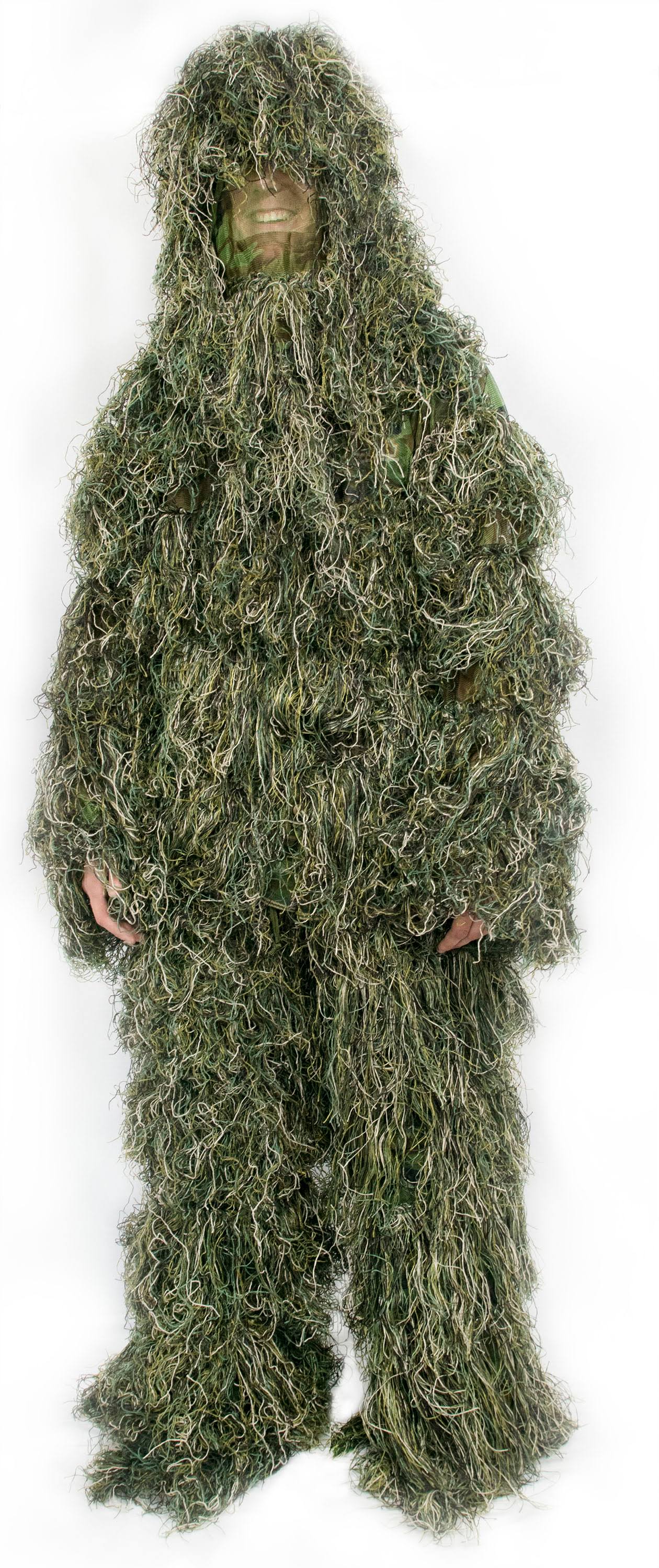 New Ghillie Suit XL/XXL Camo Woodland Camouflage Forest Hunting 4-Piece + Bag