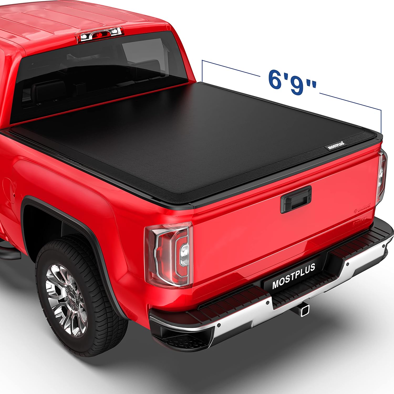 MOSTPLUS Roll-Up Soft Vinyl Truck Bed Tonneau Cover Compatible with 2020 2021 2022 Chevy Chevrolet Silverado GMC Sierra 2500 3500 HD 6.8 FT Bed Fleetside--82.2 Inch