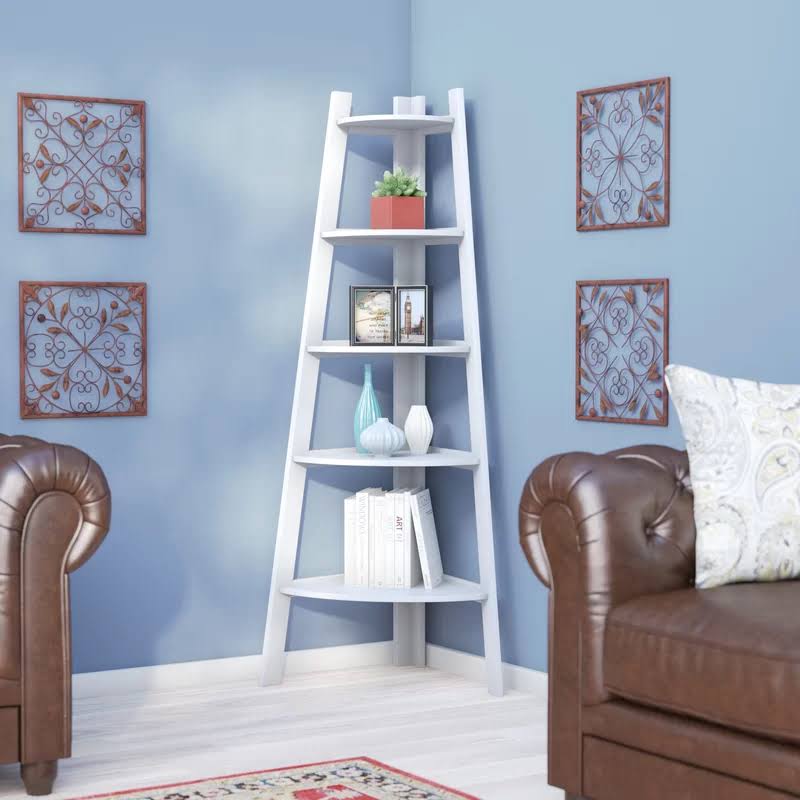 Tisha Corner Unit Bookcase (Color: Black)