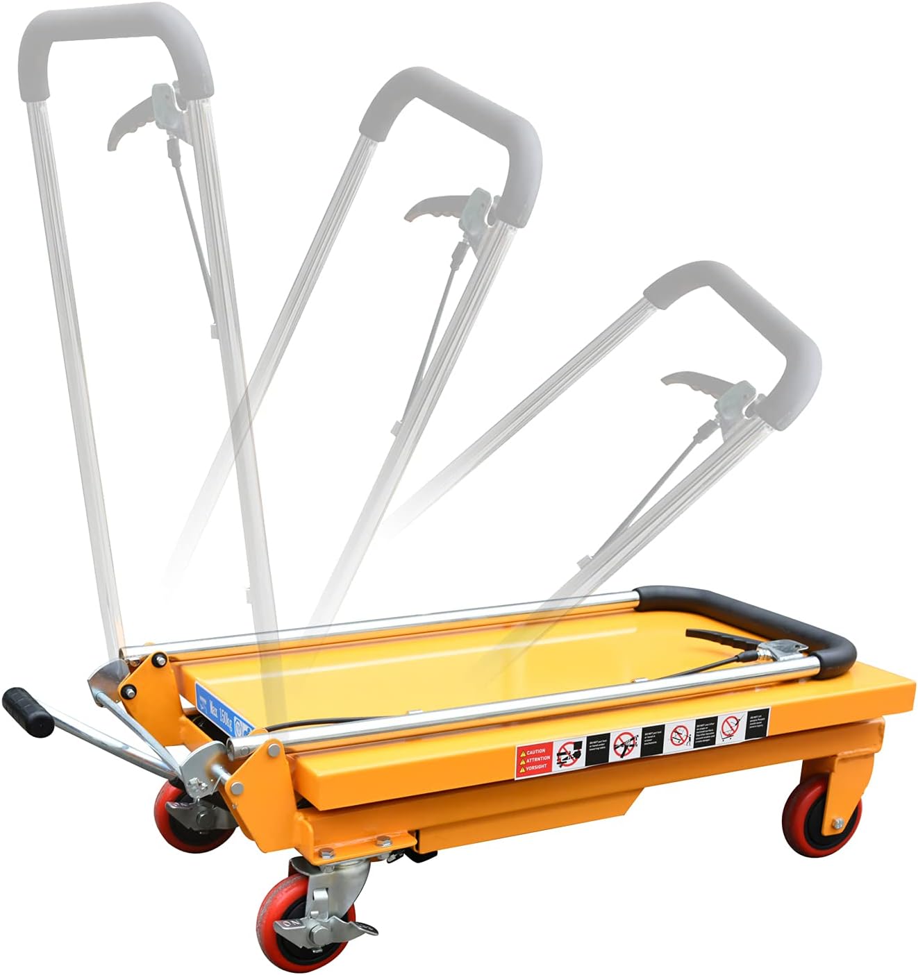 Legines Hydraulic Lift Table Cart Manual Single Scissor Cart 330 lbs Capacity Heavy Duty 28.3 Lifting Height Material Handing Elevating