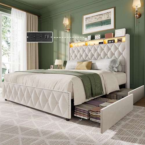 GarveeHome Queen Bed Frame with 50.8