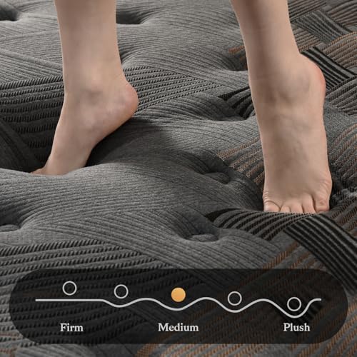 Queen Mattress,10 Inch Hybrid Queen Mattresses with Memory Foam & Pocket Spring,Superior Hybrid Mattress with Gel Memory Foam or Back & Lumbar Support,100 Night Trial, Fiberglass Free.