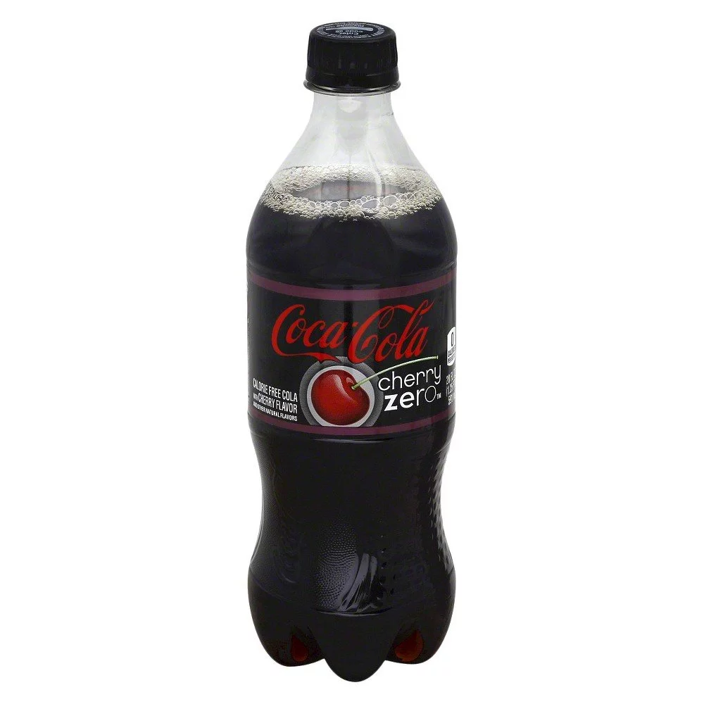 Coca-Cola Cherry Zero Soda, 20 Ounce Bottles - Pack 24
