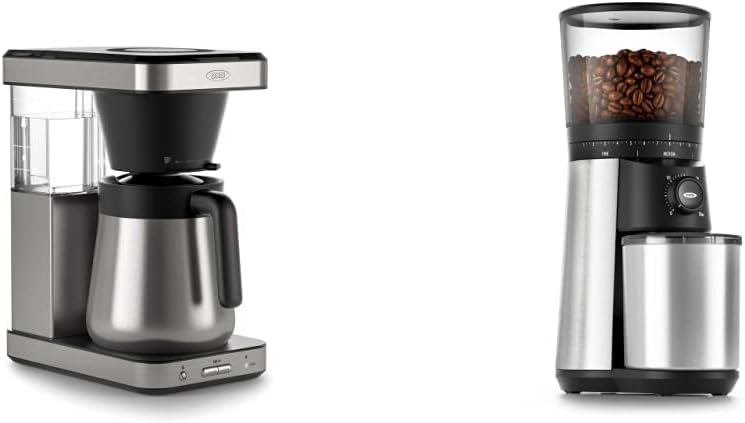 OXO Brew 8 Cup Coffee Maker, Stainless Steel & Brew Conical Burr Coffee Grinder