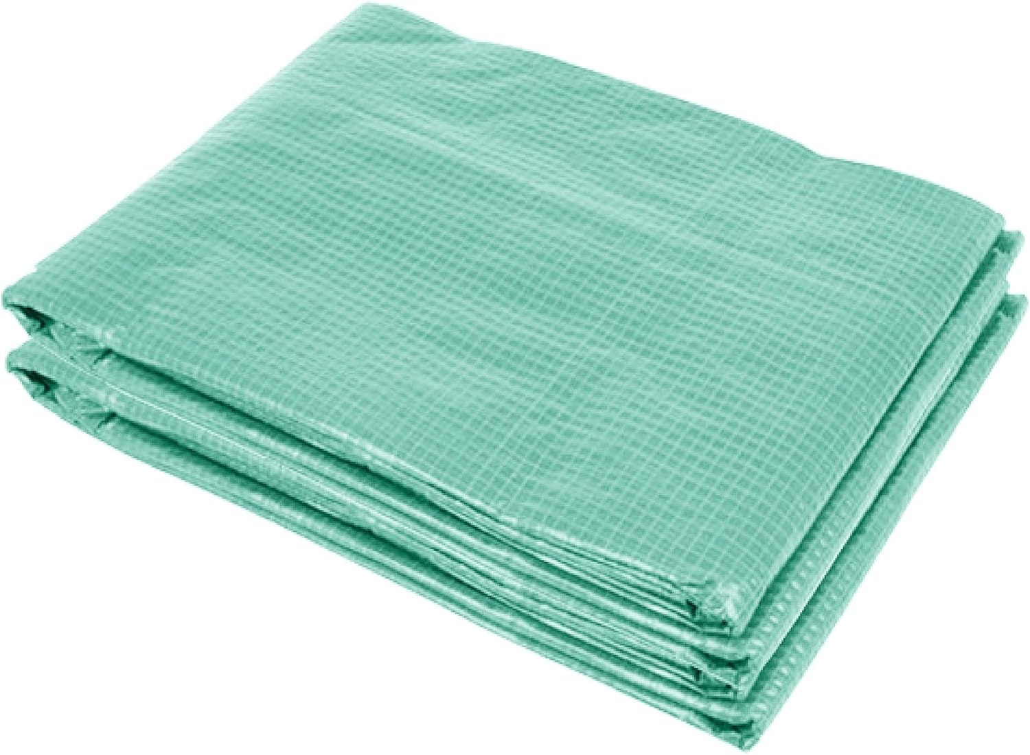 Outsunny 19.7' x 9.8' x 6.6' Plastic Greenhouse Cover Replacement, Heavy Duty Waterproof Tarp for Hoop House, Sheeting with 12 Windows, Door & Reinforcement Grid, Green