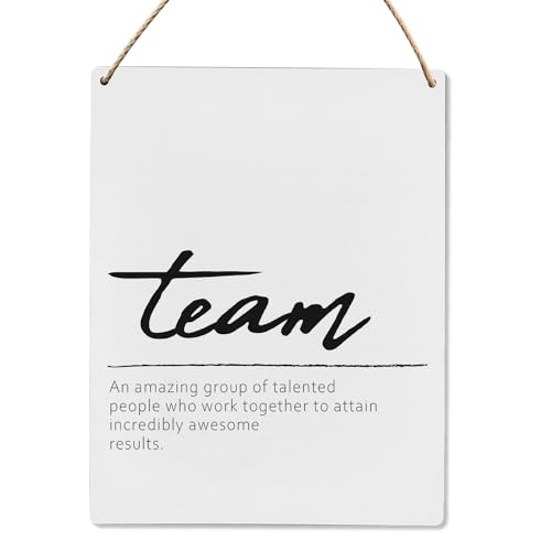 Team Definition Office Wall Decor - Office Motivational Wall Decor - Inspirational Team Quote Wood Hanging Sign - Office Decorations for Work - Team Wooden Slogan Hanging Sign 8x10 Inch