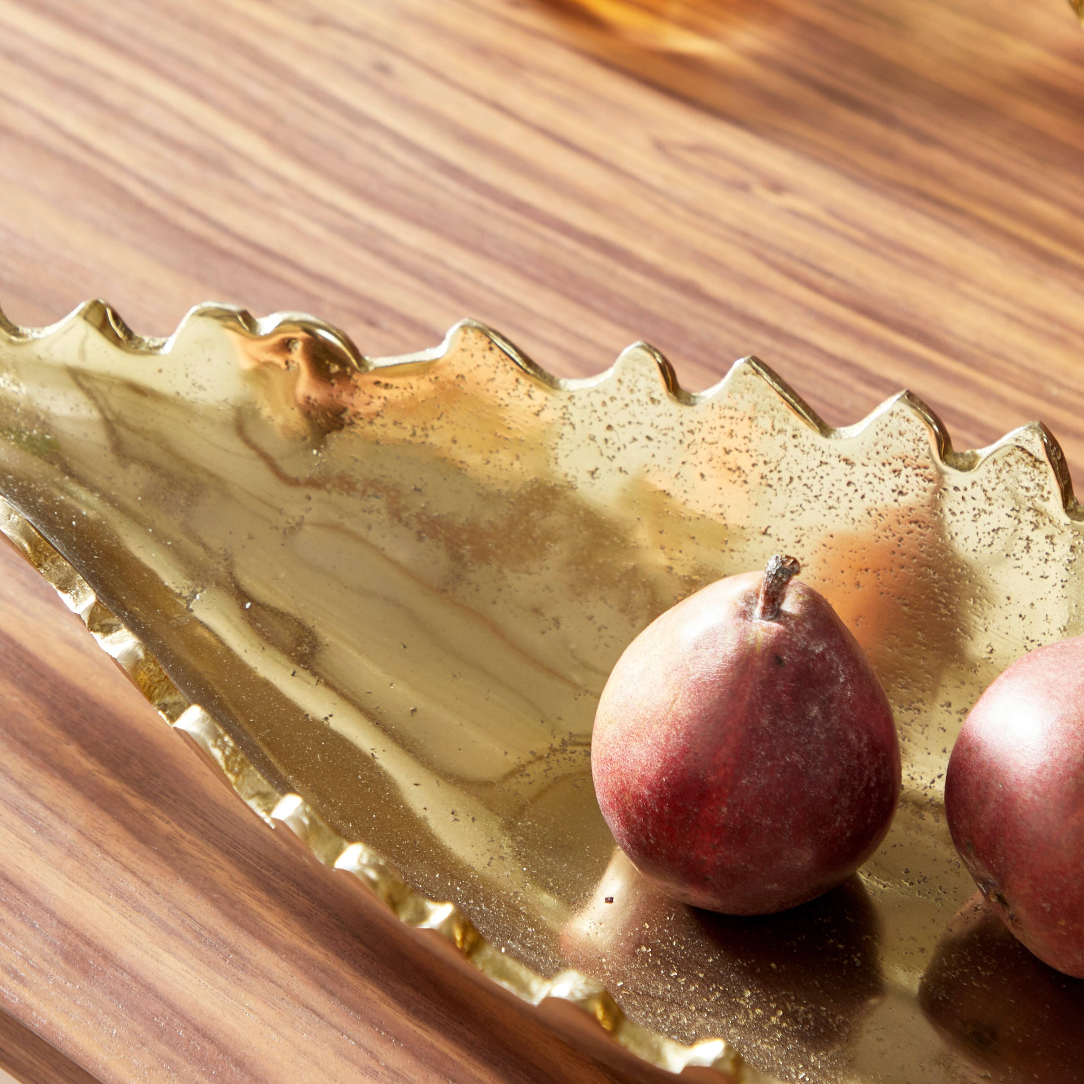 Venus Williams Large Metallic Gold Metal Boat Trays, Set of 3, 80755