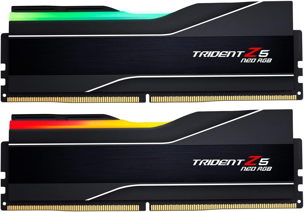 G.SKILL Trident Z5 Neo RGB Series (AMD EXPO) DDR5 RAM 64GB (2x32GB) 6000MT/s CL32-38-38-96 1.40V Desktop Computer Memory UDIMM - Matte Black (F5-6000J3238G32GX2-TZ5NR)
