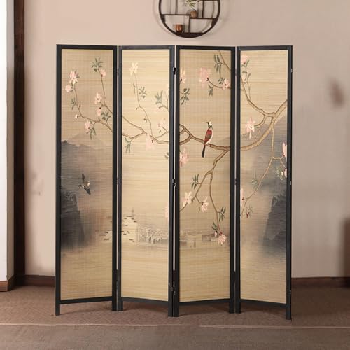 Screen Room Divider Folding Portable Screen, Home/Office/Dressing Room Freestanding Privacy Screen Space Partition Wall (B)
