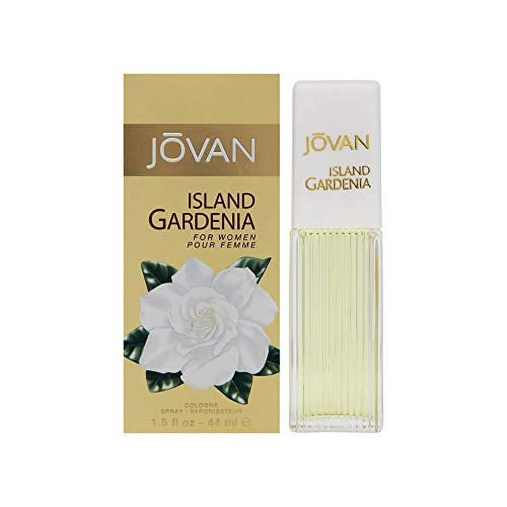 Jovan Island Gardenia Eau de Cologne Spray, Refreshing Women's Perfume, Natural Scent, Vegan Formula, 1.5oz