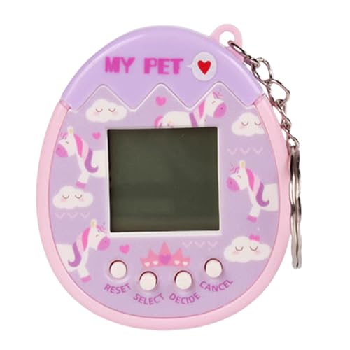 Virtual Pet, Electronic Pet Game, Virtual Electronic Pets Keychain Game Machine, Digital Pet for Boys Girls (Purple)