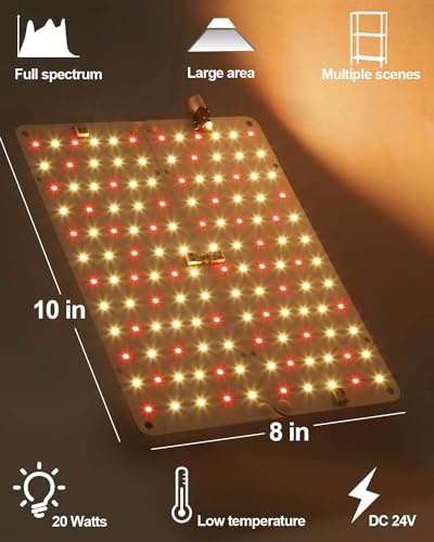 DOMMIA Grow Light, 2Pcs Ultra-Thin Plant Light for Indoor Plants, 20W Full Spectrum LED Plant Grow Light with ON/Off Switch, DIY Hanging Plant Growing Lamps for Seed Starting, Succulents, Veg, Herbs