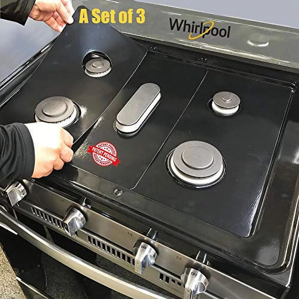 Whirlpool Stove Protector Liners - Stove Top Protector for Whirlpool Gas Ranges - Customized - Easy Cleaning Stove Liners for Whirlpool Model WGG755S0BE06