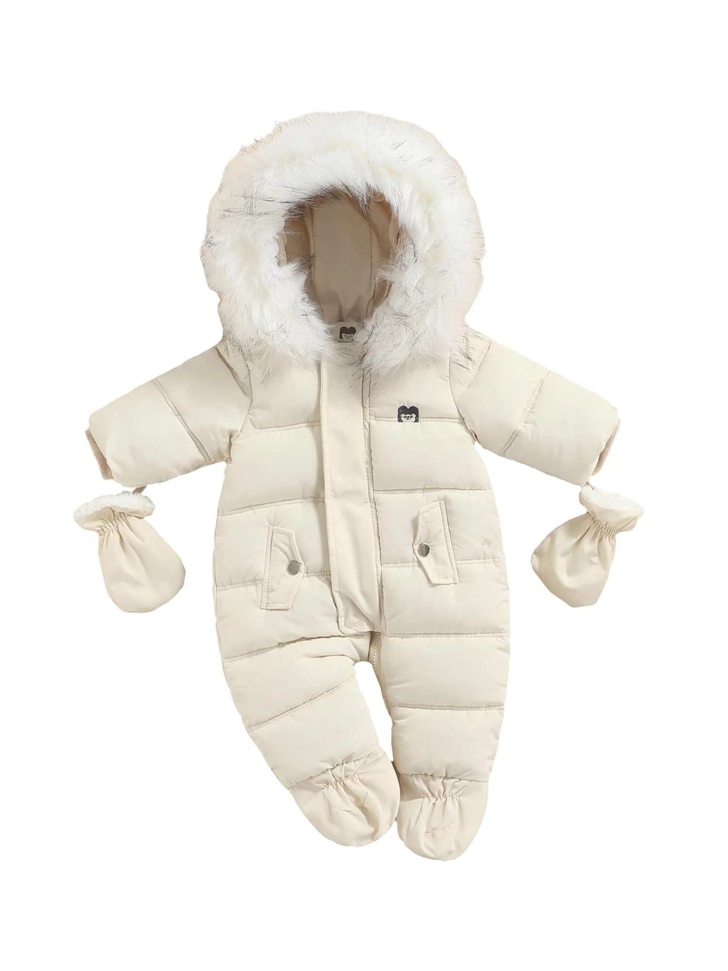 Gwiyeopda Infant Baby Boys Girls Winter Snowsuit Coat Romper Warm Outwear Hooded Footie Puffer Jacket