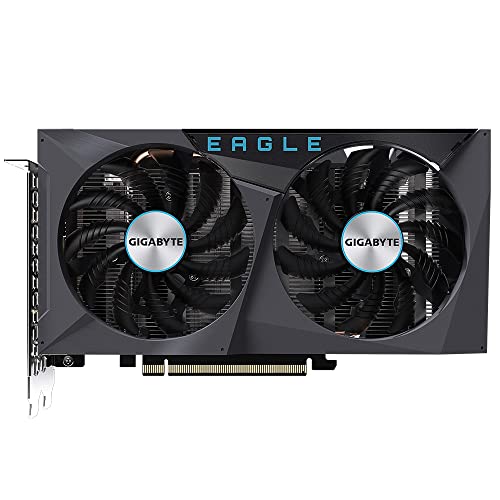 Gigabyte NVIDIA GeForce RTX 3050 EAGLE OC Graphics Card - 8GB GDDR6, 128-bit, PCI-E 4.0, 1792MHz Core Clock, 1x DP 1.4, 1 x HDMI 2.1, NVIDIA Ampere - GV-N3050EAGLE OC-8GD
