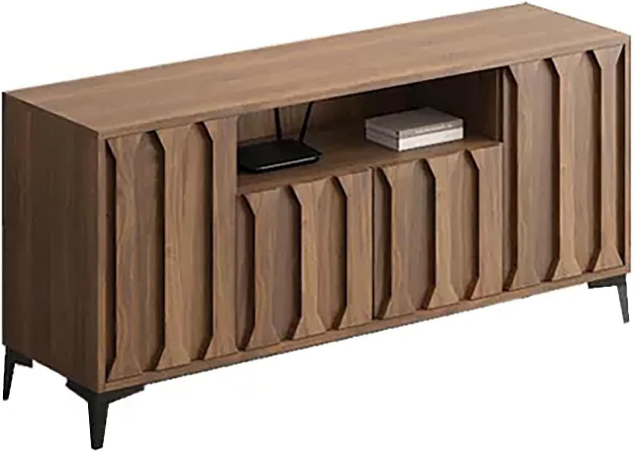 Tall Tv Stand, 160×40×70cm, Wooden TV-Console, Brown TV Cabinet, Entertainment Center Table with Large Storage, Bearing Capacity 500kg, for Living Room, Bedroom